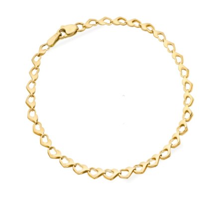 Biżuteria SAXO Złota bransoletka serduszka • Złoto 585 1.93g