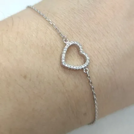 Srebrna bransoletka z sercem GR27 • Srebro 925