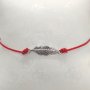 Srebrna bransoletka damska na czerwonym sznureczku z piórem GR25 • Srebro 925