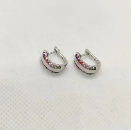 Srebrne kolczyki z kolorowymi cyrkoniami GR47 • Srebro 925