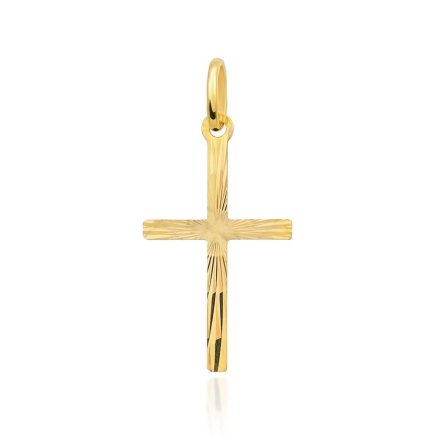 Mały diamentowany złoty krzyżyk złota zawieszka • Złoto 585 0.25g