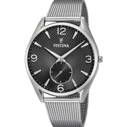 Zegarek Męski Festina   RETRO F6869/4 z bransoleta mesh i czarna tarcza