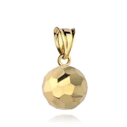 Złota zawieszka kulka diamentowana • Złoto 585 0.74g