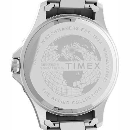 Męski zegarek Timex  Expedition Military Navi srebrny z bransoletką TW2U10800