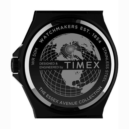 Męski zegarek Timex Essex Avenue czarny z bransoletką TW2U42300