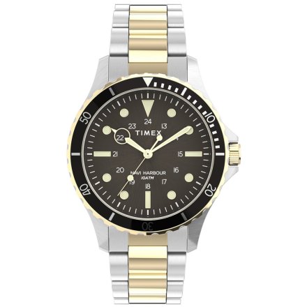 Męski zegarek Timex  Navi XL srebrny z bransoletką TW2U55500