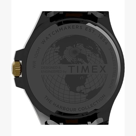 Męski zegarek Timex City Harborside Coast złoty z bransoletką TW2U71800