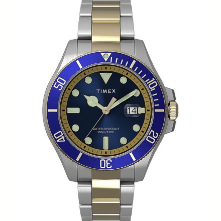 Męski zegarek Timex City Harborside Coast złoty z bransoletką TW2U71800