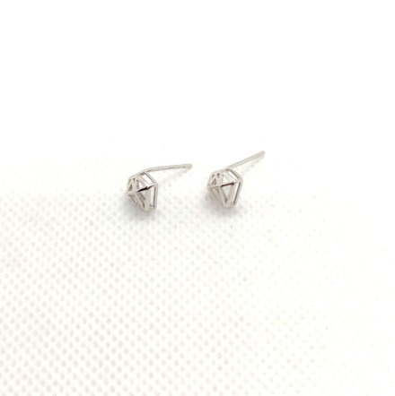 Srebrne kolczyki diamencik GR14 • Srebro 925