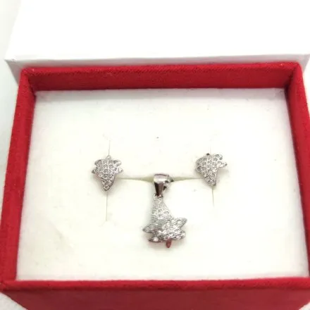 Srebrny komplet listki GR36• Srebro 925