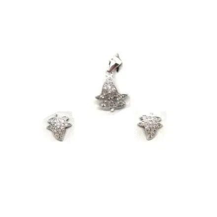 Srebrny komplet listki GR36• Srebro 925