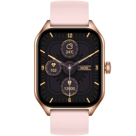 Różowy smartwatch z funkcją rozmowy Rubicon RNCF03 SMARUB205