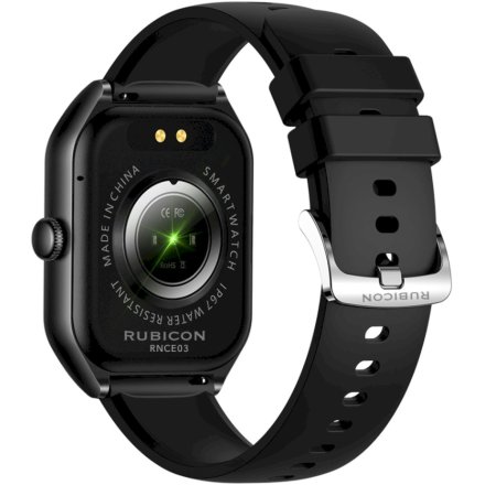 Czarny smartwatch z funkcją rozmowy Rubicon RNCF03 SMARUB204