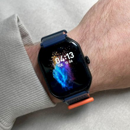 Granatowy smartwatch z funkcją rozmowy Rubicon RNCF03 SMARUB202