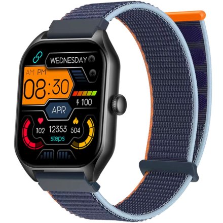 Granatowy smartwatch z funkcją rozmowy Rubicon RNCF03 SMARUB202