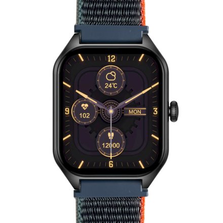 Granatowy smartwatch z funkcją rozmowy Rubicon RNCF03 SMARUB202