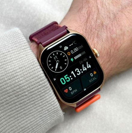 Brązowy smartwatch z funkcją rozmowy Rubicon RNCF03 SMARUB203