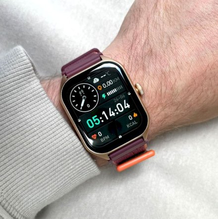 Brązowy smartwatch z funkcją rozmowy Rubicon RNCF03 SMARUB203