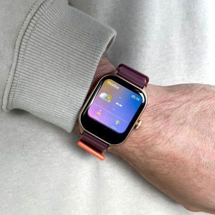 Brązowy smartwatch z funkcją rozmowy Rubicon RNCF03 SMARUB203