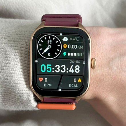 Brązowy smartwatch z funkcją rozmowy Rubicon RNCF03 SMARUB203