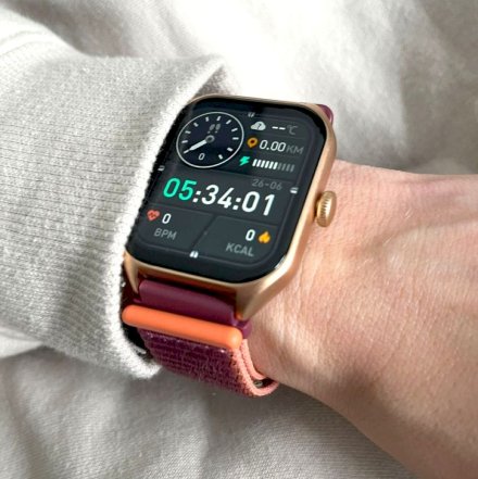 Brązowy smartwatch z funkcją rozmowy Rubicon RNCF03 SMARUB203