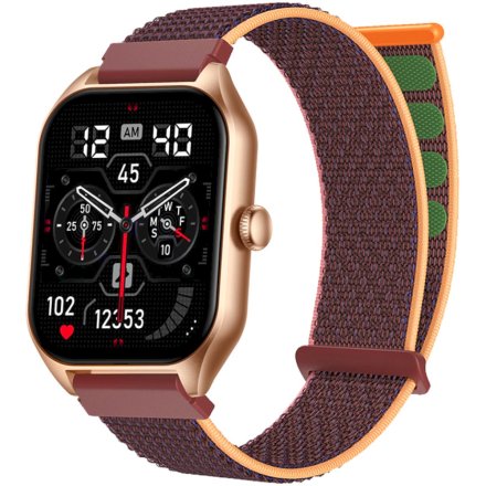 Brązowy smartwatch z funkcją rozmowy Rubicon RNCF03 SMARUB203