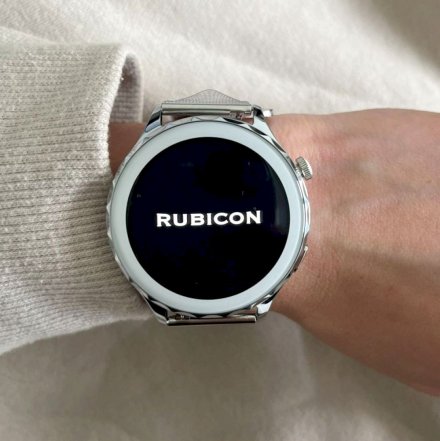 Srebrny smartwatch damski z funkcją rozmowy Rubicon RNCF02 SMARUB201