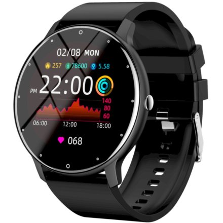 Czarny smartwatch z pomiarem ciśnienia Rubicon RNCF01 SMARUB198