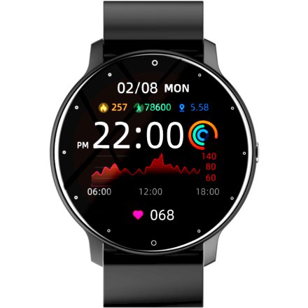 Czarny smartwatch z pomiarem ciśnienia Rubicon RNCF01 SMARUB198