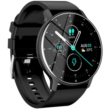 Czarny smartwatch z pomiarem ciśnienia Rubicon RNCF01 SMARUB198