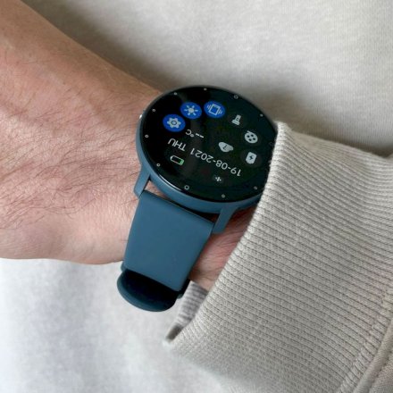 Granatowy smartwatch z pomiarem ciśnienia Rubicon RNCF01 SMARUB197