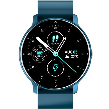 Granatowy smartwatch z pomiarem ciśnienia Rubicon RNCF01 SMARUB197