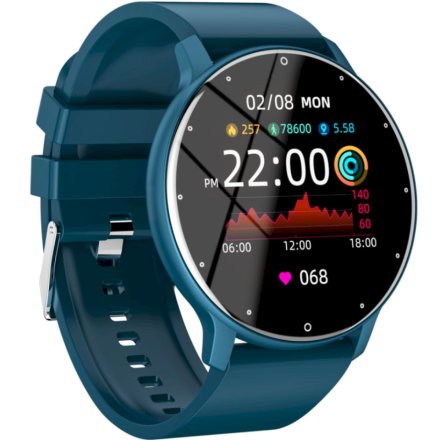 Granatowy smartwatch z pomiarem ciśnienia Rubicon RNCF01 SMARUB197