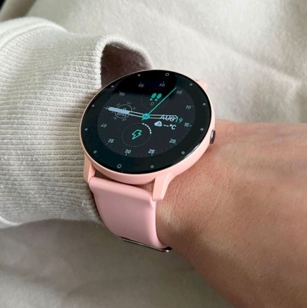 Różowy smartwatch z pomiarem ciśnienia Rubicon RNCF01 SMARUB199