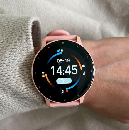 Różowy smartwatch z pomiarem ciśnienia Rubicon RNCF01 SMARUB199