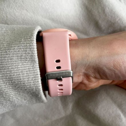 Różowy smartwatch z pomiarem ciśnienia Rubicon RNCF01 SMARUB199