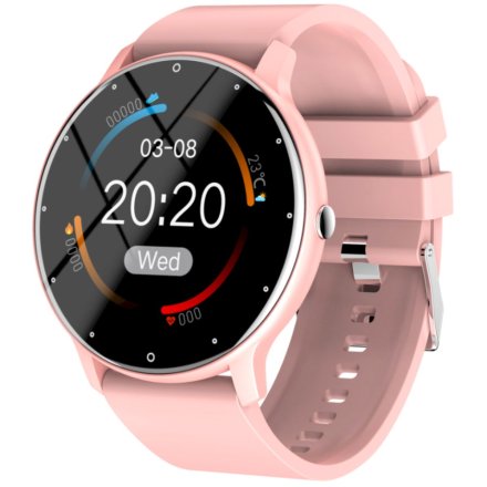 Różowy smartwatch z pomiarem ciśnienia Rubicon RNCF01 SMARUB199