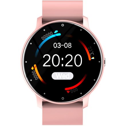 Różowy smartwatch z pomiarem ciśnienia Rubicon RNCF01 SMARUB199
