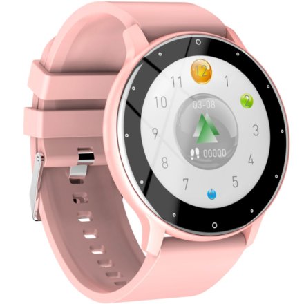 Różowy smartwatch z pomiarem ciśnienia Rubicon RNCF01 SMARUB199