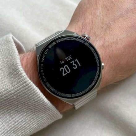 Srebrny męski smartwatch z funkcją rozmowy Rubicon RNCE99 SMARUB195