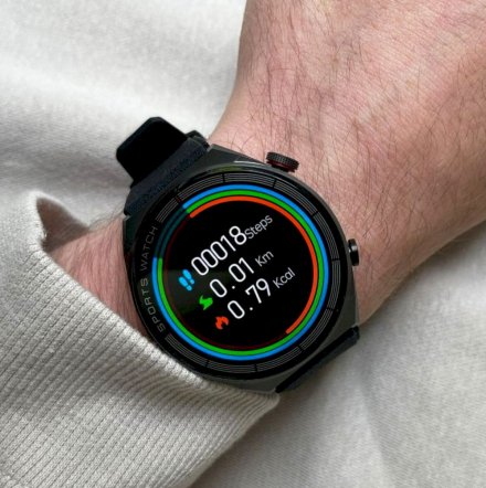 Czarny męski smartwatch z funkcją rozmowy Rubicon RNCE99 SMARUB194