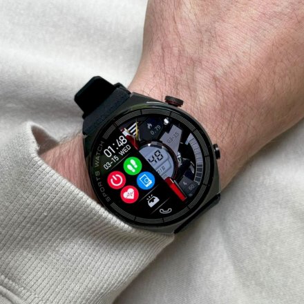 Czarny męski smartwatch z funkcją rozmowy Rubicon RNCE99 SMARUB194