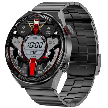 Czarny męski smartwatch z funkcją rozmowy Rubicon RNCE99 SMARUB194