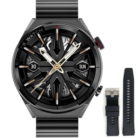 Czarny męski smartwatch z funkcją rozmowy Rubicon RNCE99 SMARUB194