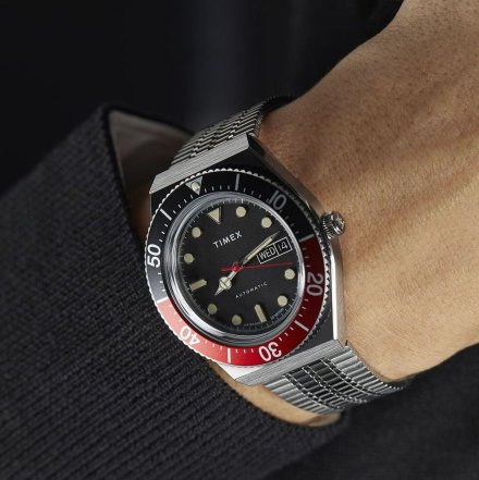 Męski zegarek Timex M79 Automatic srebrny z bransoletką TW2U83400