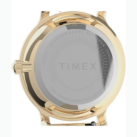Złoty zegarek Timex Transcend  z bransoletką TW2U86800
