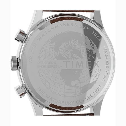 Męski zegarek Timex Waterbury Traditional Chronograph srebrny TW2U90700