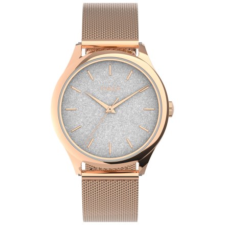 Różowozłoty zegarek Timex City z bransoletką TW2V01400