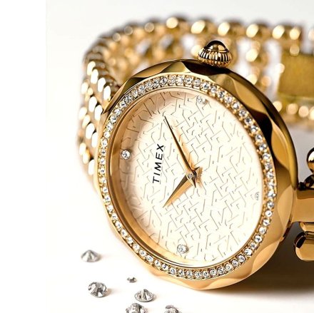 Złoty zegarek Timex City z bransoletką TW2V02500