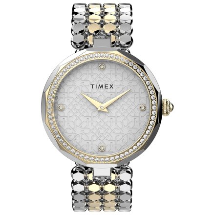 Srebrno-złoty zegarek Timex City z bransoletką TW2V02700